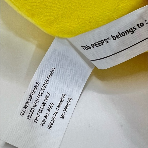 PEEPS Yellow Bunny Easter Plush 15" Pillow - Picture 4 of 5